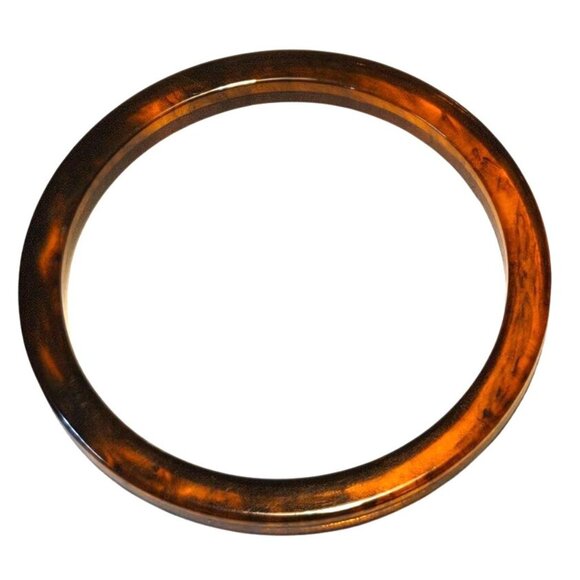 Vintage Bangle Bracelet Tortoise Lucite Translucent - 2.75" Inner Diameter - Picture 2 of 7